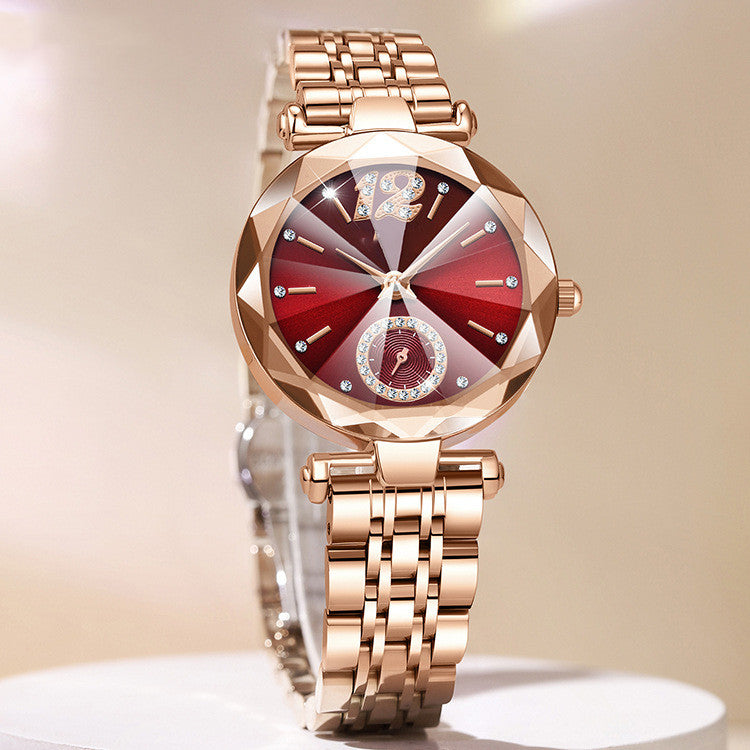 Women's Fashionable Multi-pronged Gradient Glass With Diamond Face Watch - Premium Dames Horloges from My Store - Just €52.46! Shop now at KIYOO Royal Brand