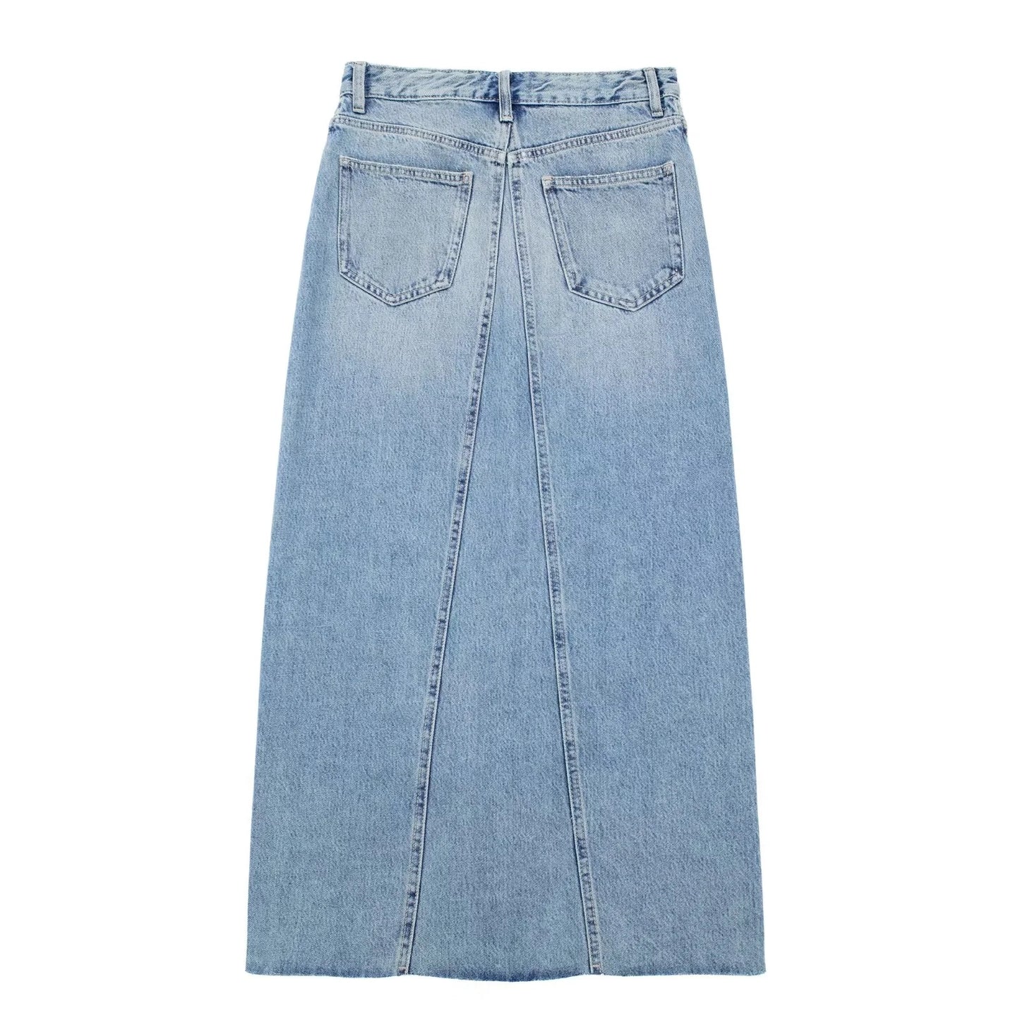 Women's Diagonal Patchwork Mid Rise Denim Skirt - Premium Rokken from My Store - Just €60.95! Shop now at KIYOO Royal Brand