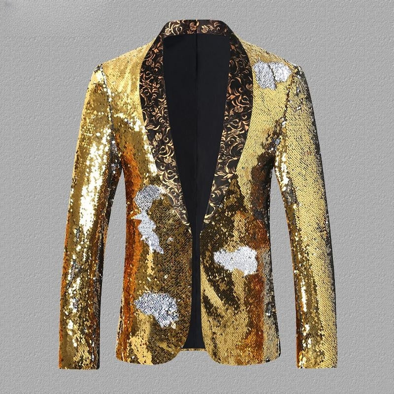 Sequined Turning Piece Performance Dress Male Singer Host Stage Performance Suit