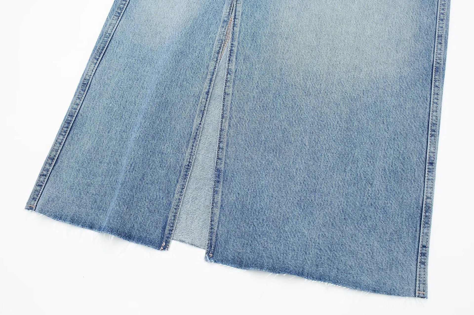 Women's Diagonal Patchwork Mid Rise Denim Skirt - Premium Rokken from My Store - Just €60.95! Shop now at KIYOO Royal Brand