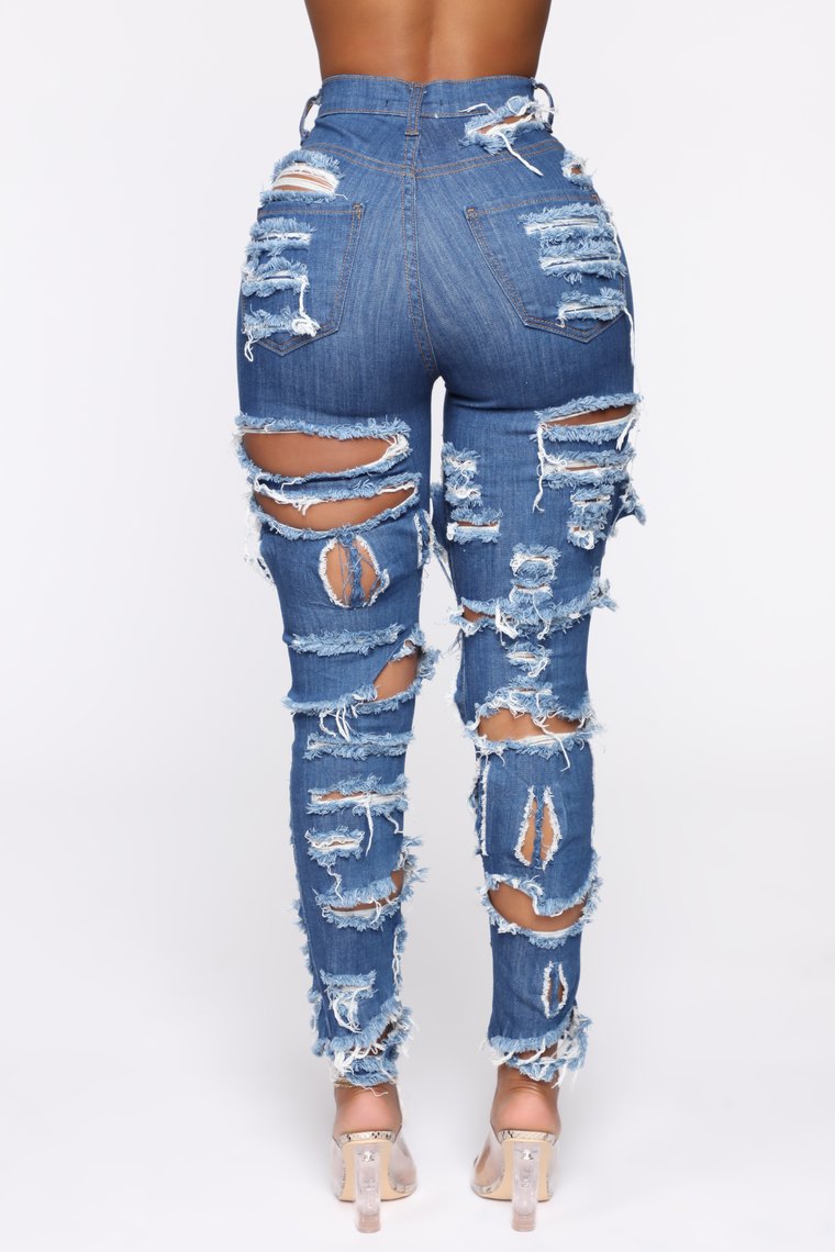 Women's Fashion Cut And Tear Stretchy Calf Jeans - Premium Dames Jeans from My Store - Just €38.05! Shop now at KIYOO Royal Brand