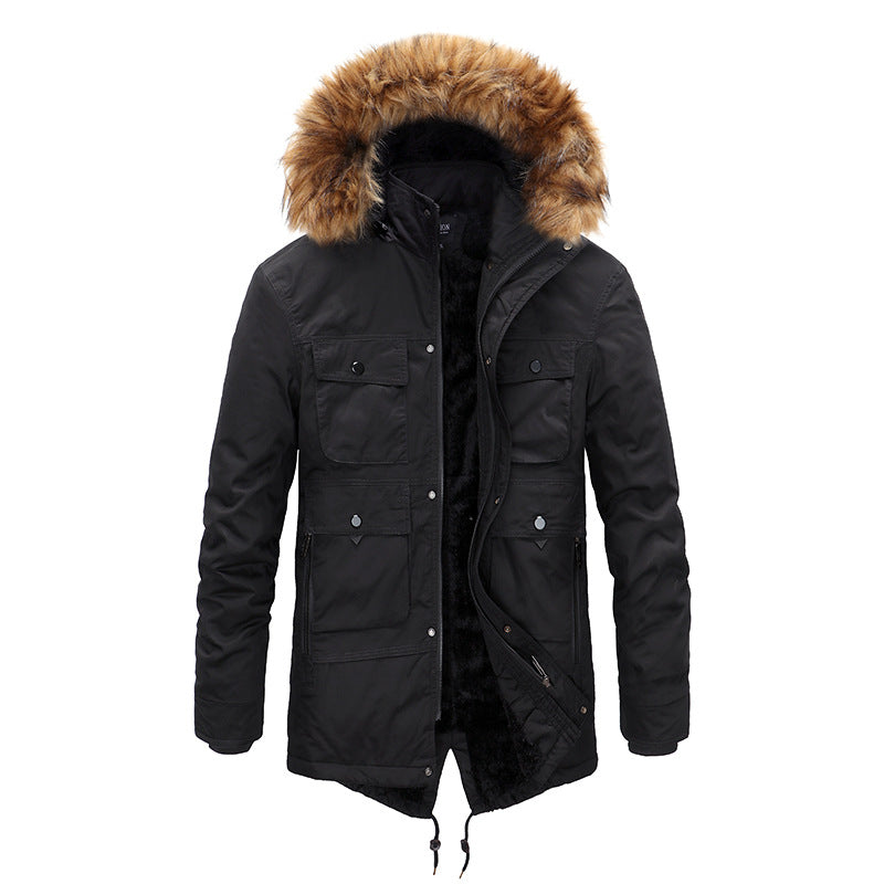 Winter Coat Men's Cashmere Long Cotton-padded Jacket - Premium Jassen from My Store - Just €86.69! Shop now at KIYOO Royal Brand