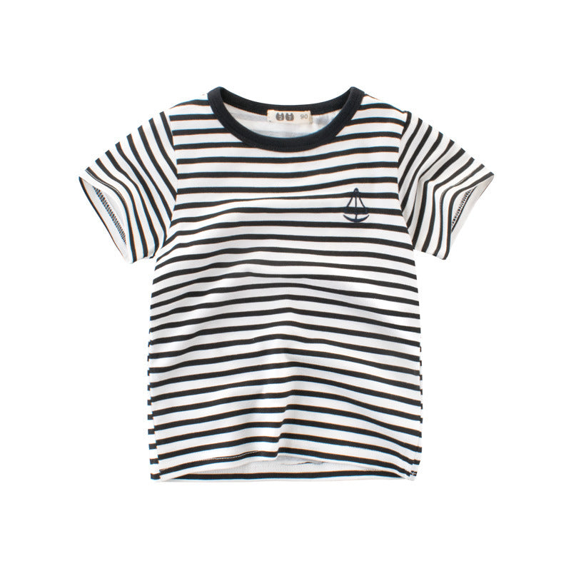 Boys' Cotton Kids Striped T-Shirt - Premium T-shirt Jongens from My Store - Just €13.66! Shop now at KIYOO Royal Brand