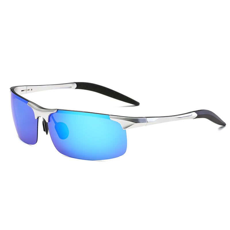 Men's Aluminum Magnesium Half Frame Cycling Polarized Sunglasses