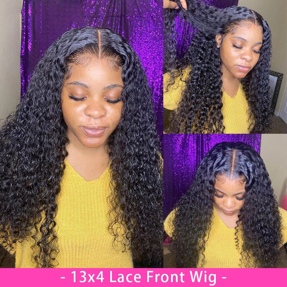 Curly Human Hair Wig Lace Hair Products - Premium Pruiken/Waves from My Store - Just €120.09! Shop now at KIYOO Royal Brand