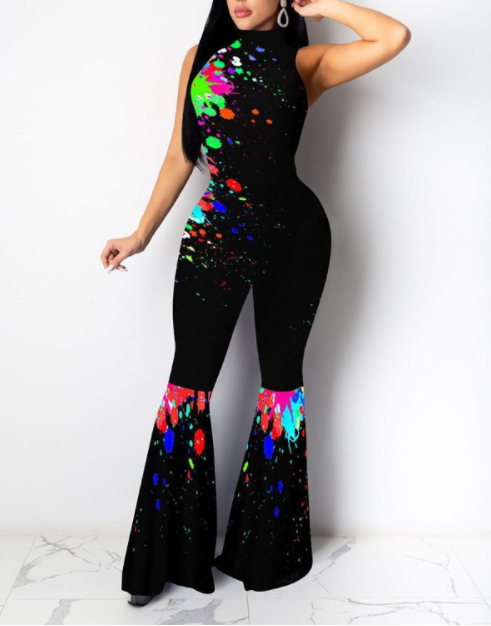 Printed ink splash jumpsuit - Premium jumpsuit from My Store - Just €60.04! Shop now at KIYOO Royal Brand