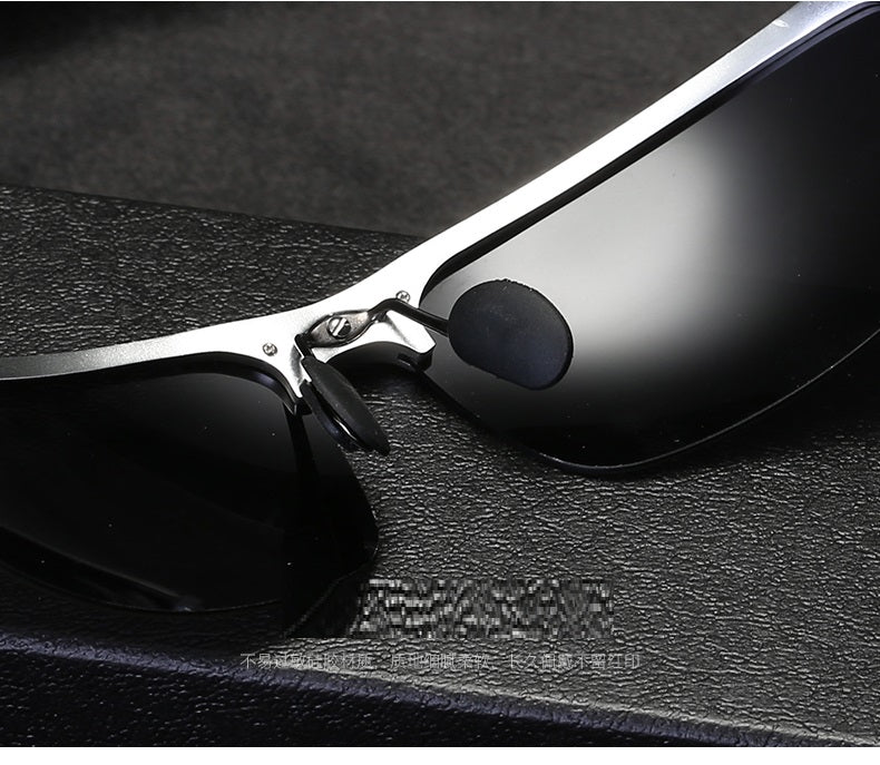 Men's Aluminum Magnesium Half Frame Cycling Polarized Sunglasses