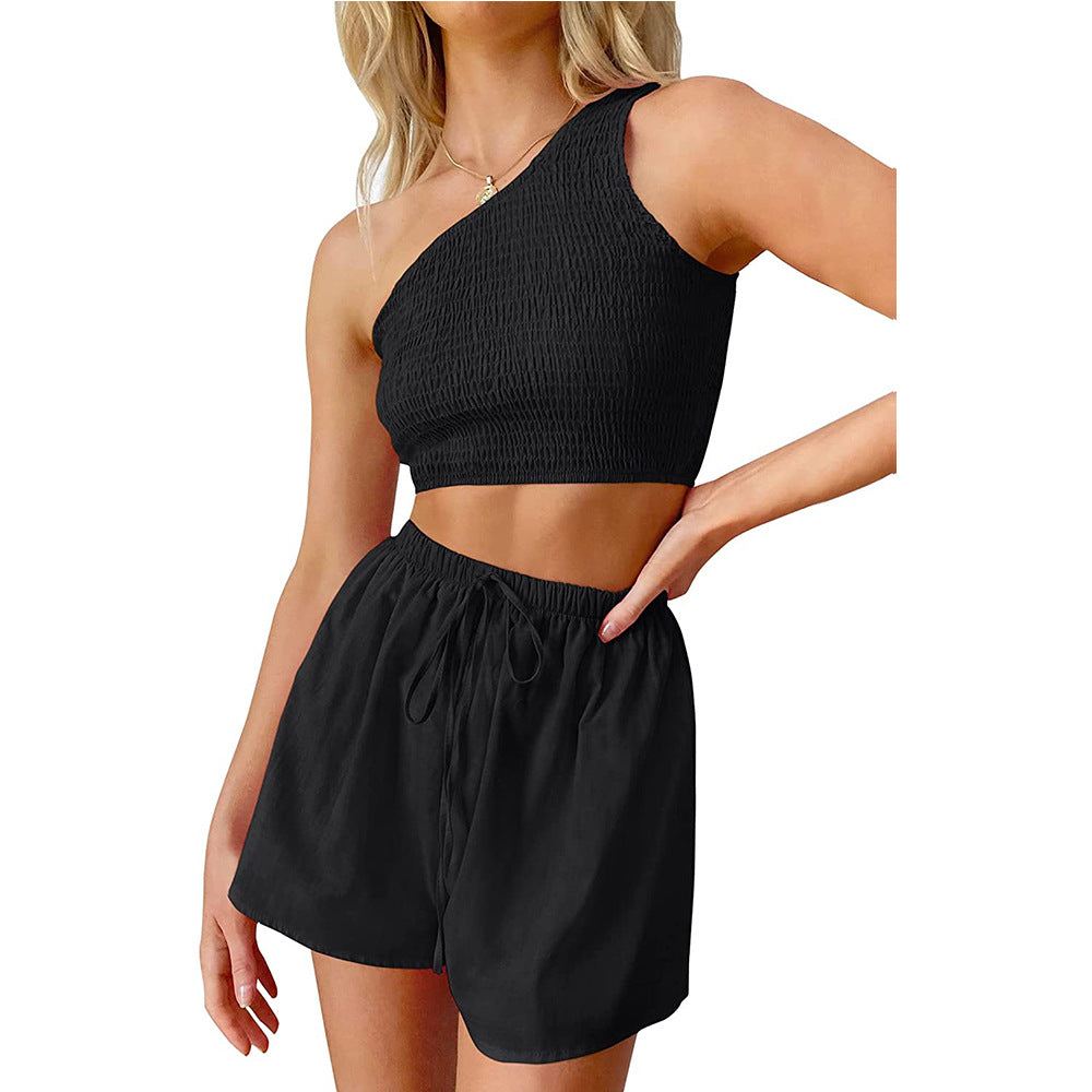 Midriff-baring Top Shorts Beach Two-piece Suit - Premium jumpsuit from My Store - Just €39.88! Shop now at KIYOO Royal Brand