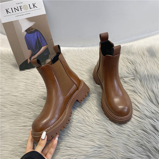 British-style High-heeled Martin Boots Girl - Premium Dames laarzen from My Store - Just €57.42! Shop now at KIYOO Royal Brand