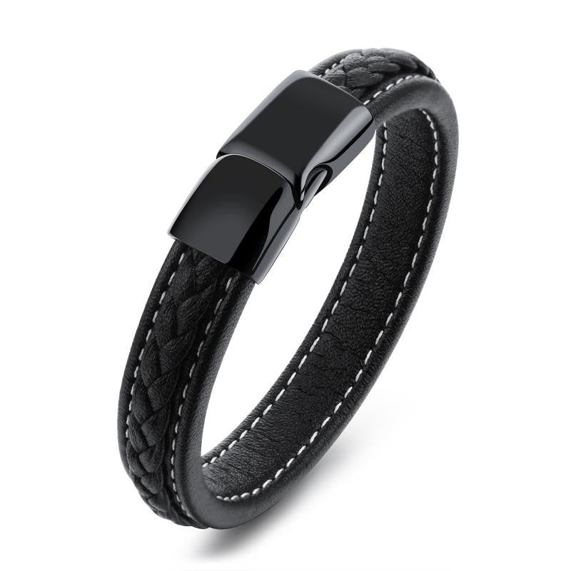 Zwarte titanium stalen armband - Premium Mannen Sieraden from My Store - Just €12.88! Shop now at KIYOO Royal Brand