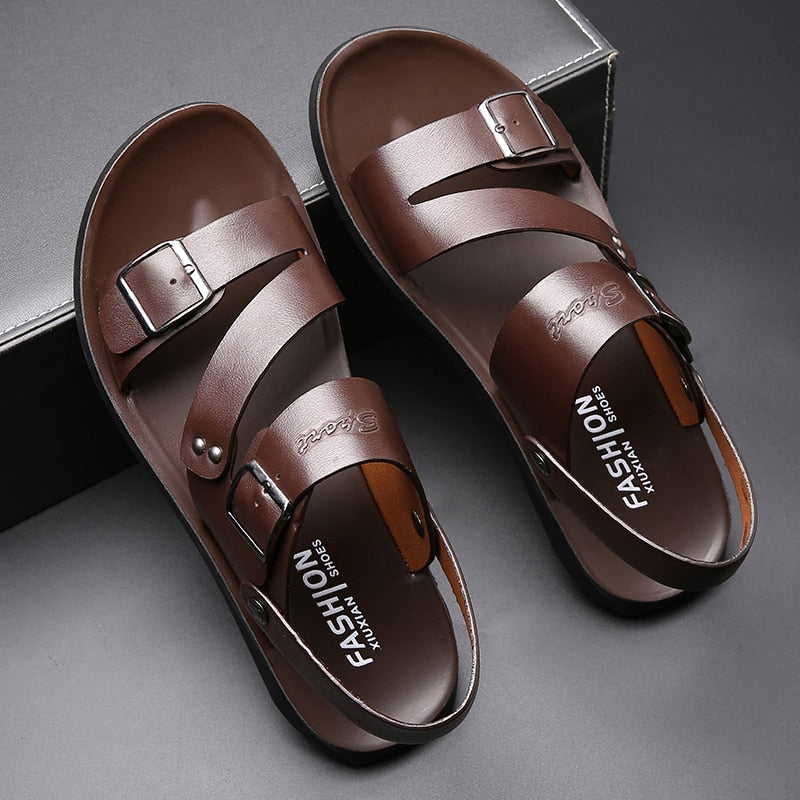 Men's leather sandals and slippers - Premium Sandalen & Slippers from My Store - Just €39.05! Shop now at KIYOO Royal Brand