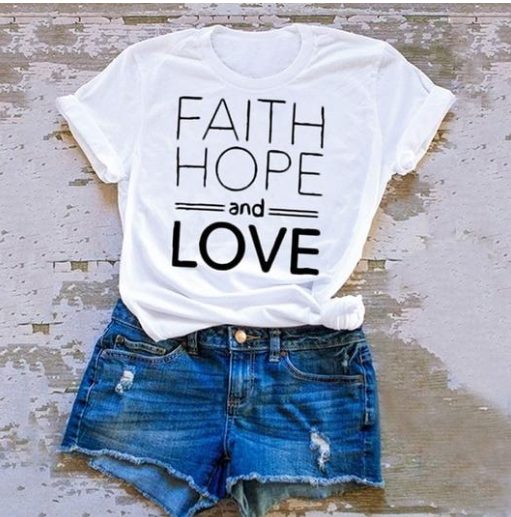 Faith hope and love T-shirt - Premium T-shirts/Hemden from My Store - Just €35.74! Shop now at KIYOO Royal Brand