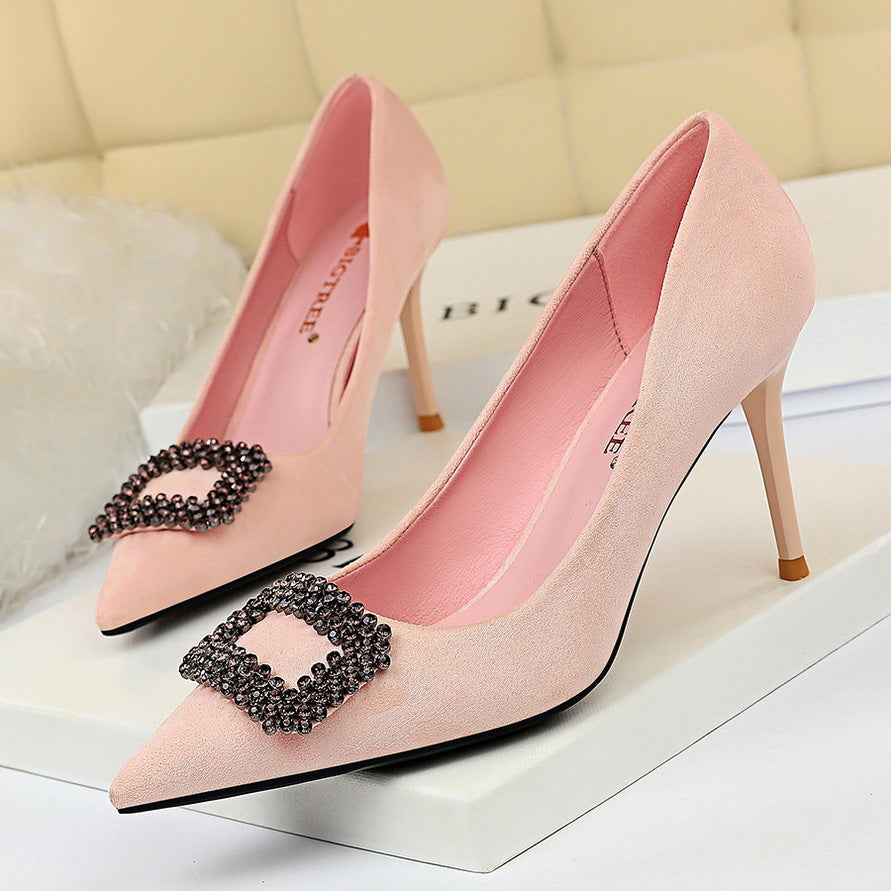 Pointed Rhinestone High Heels - Premium Sandalen from My Store - Just €44.68! Shop now at KIYOO Royal Brand