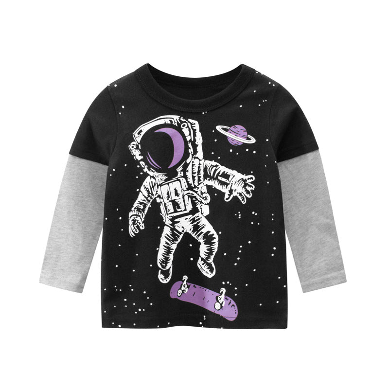 Boys Long Sleeve T-shirt Children's Clothing Baby Tops - Premium T-shirt Jongens from My Store - Just €14.52! Shop now at KIYOO Royal Brand