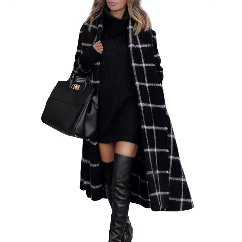 Plaid wool coat - Premium Dames Jassen from My Store - Just €56.98! Shop now at KIYOO Royal Brand