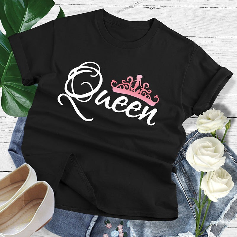 Crown Print t-shirt voor paar - Premium T-shirts/Hemden from My Store - Just €17.01! Shop now at KIYOO Royal Brand