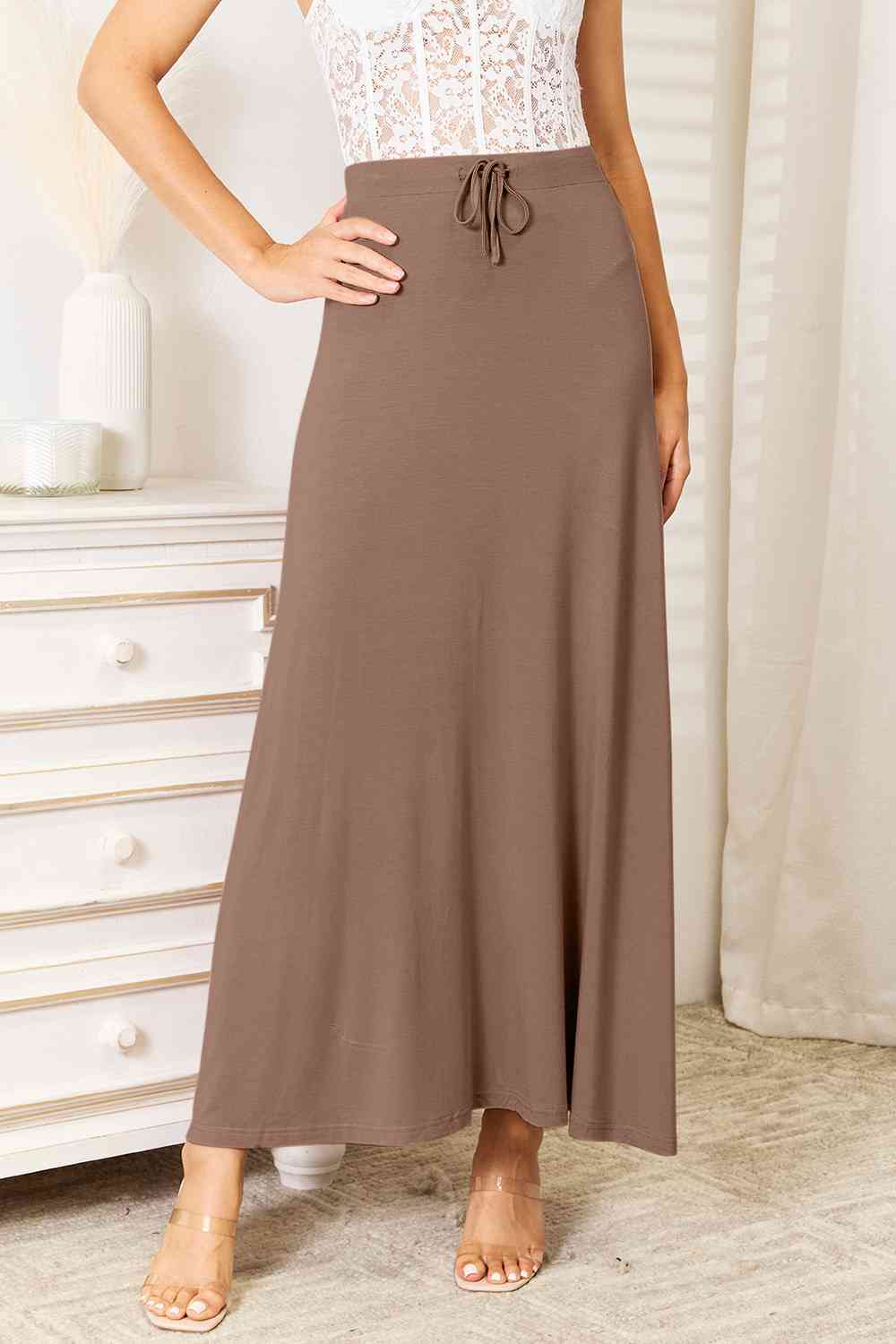 zachte rayon maxi-rok met trekkoord in de taille - Premium  from KIYOO Royal Brand - Just €15.99! Shop now at KIYOO Royal Brand