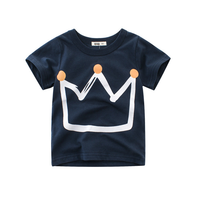 Summer New Boys' Short Sleeve T-shirt Children's T-shirt - Premium T-shirt Jongens from My Store - Just €13.92! Shop now at KIYOO Royal Brand