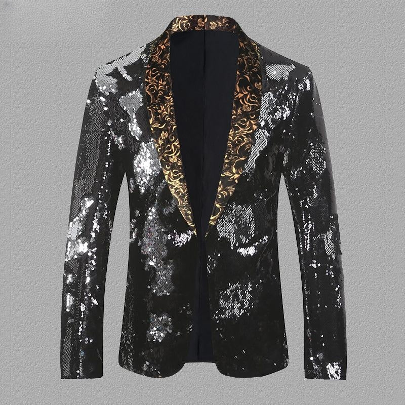 Sequined Turning Piece Performance Dress Male Singer Host Stage Performance Suit