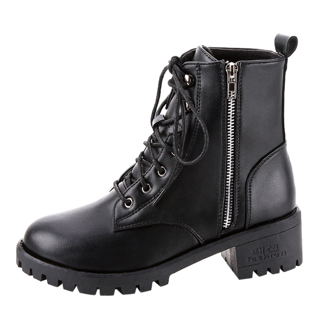 Ladies Vintage Combat Autumn Boots - Premium Dames laarzen from My Store - Just €35.42! Shop now at KIYOO Royal Brand