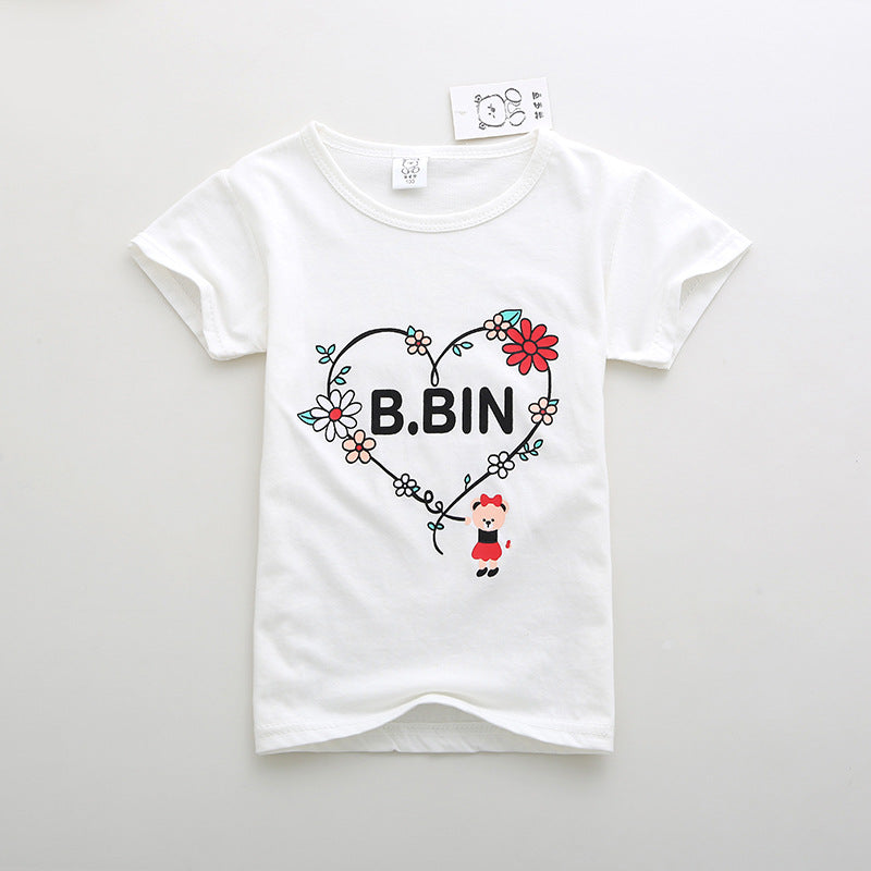 Children's Short Sleeve Boys And Girls T-shirt Cartoon Half Sleeve Top