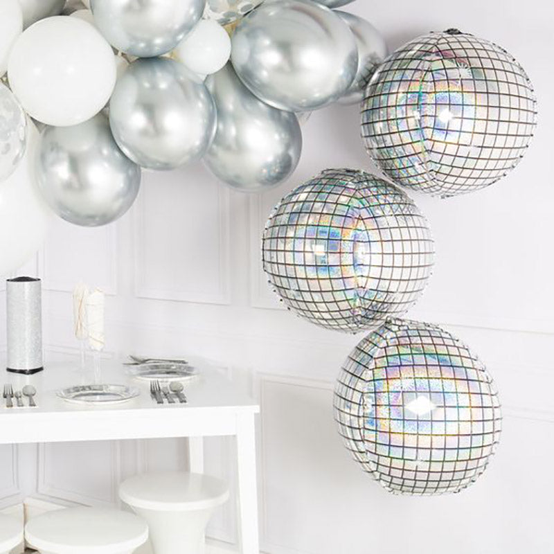 Silver Disco Balloons