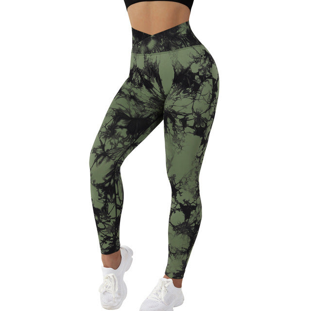 Seamless Tie Dye Leggings Women Yoga Pants Push Up Sport Fitness Running Gym Leggings - Premium dames broeken from My Store - Just €36.07! Shop now at KIYOO Royal Brand