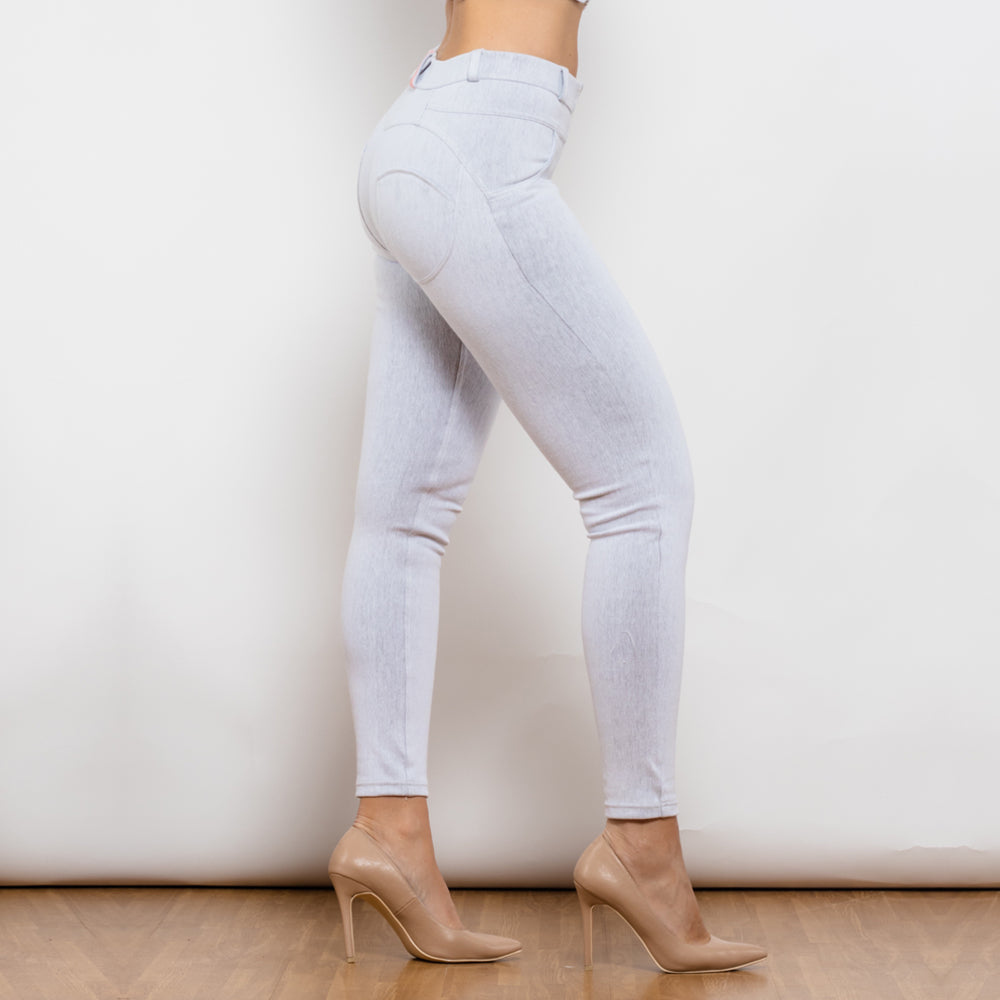 Shascullfites Melody White Jeans Middle Waist Jeggings Streetwear Denim Pencil Pants Woman High Elastic Stretch Jeans Female - Premium Dames Jeans from My Store - Just €67.89! Shop now at KIYOO Royal Brand