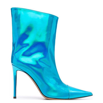 Nightclub Ankle Boots Pointed High Heel 9cm Magic Paint Leather - Premium Dames laarzen from My Store - Just €106.51! Shop now at KIYOO Royal Brand