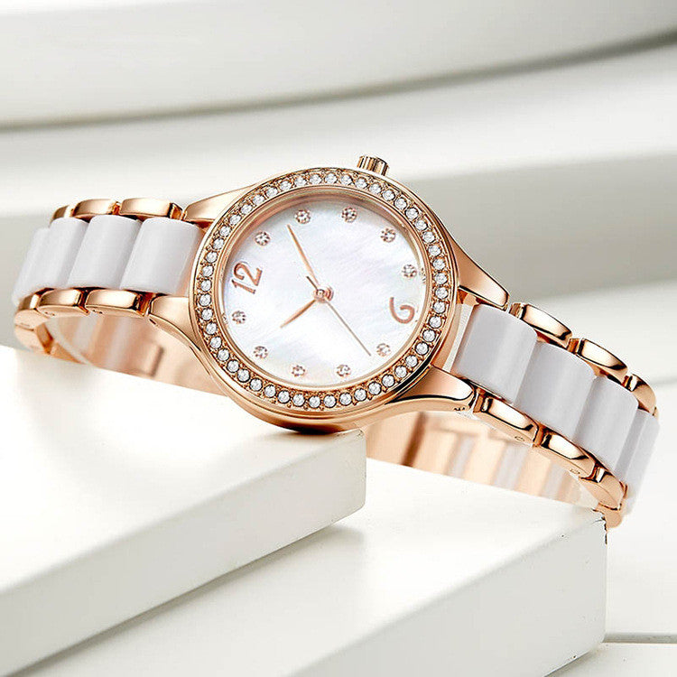 Women's Fashion Simple Waterproof Ceramic Watch With Diamonds - Premium Dames Horloges from My Store - Just €32.19! Shop now at KIYOO Royal Brand