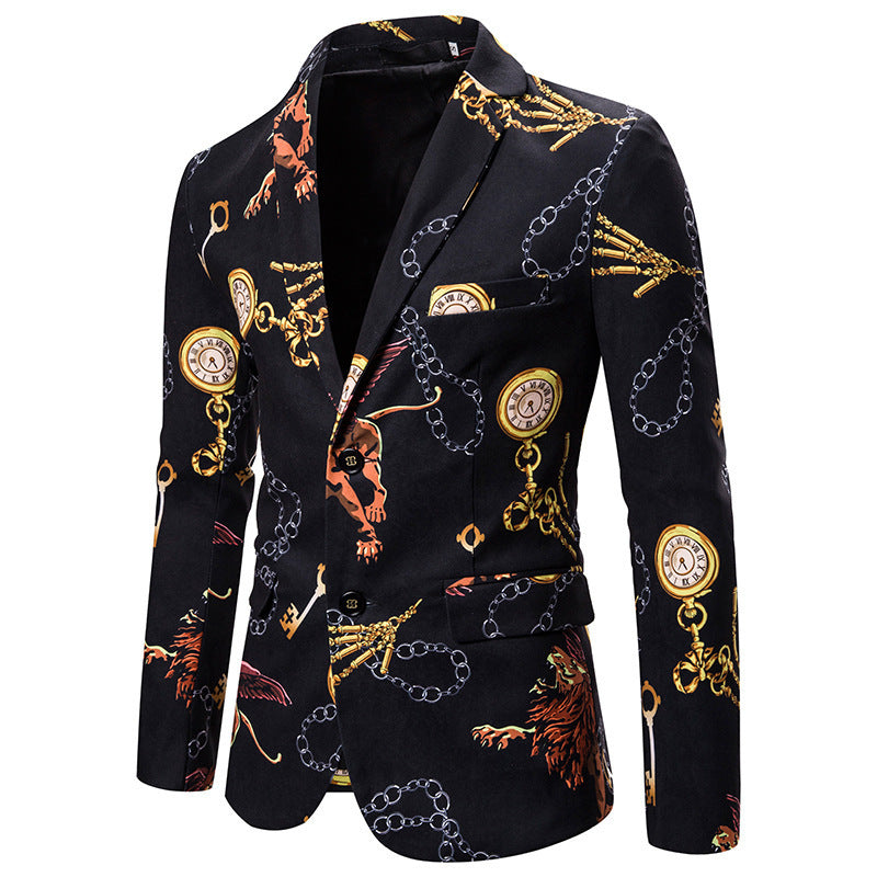 European And American Style Irregular Chain Printing High-grade Flower Suit Men - Premium Pakken & Stropdassen from My Store - Just €70.44! Shop now at KIYOO Royal Brand