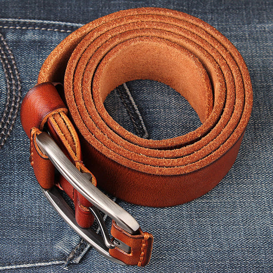 Men's Leather Belt In One Single Layer First Layer - Premium Riemen from My Store - Just €54.59! Shop now at KIYOO Royal Brand