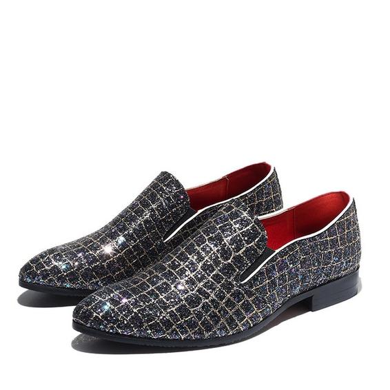 British men's pointed shoes sequins reflective fluorescent stage host model nightclub hairdresser shoes - Premium Loafers from My Store - Just €126.57! Shop now at KIYOO Royal Brand