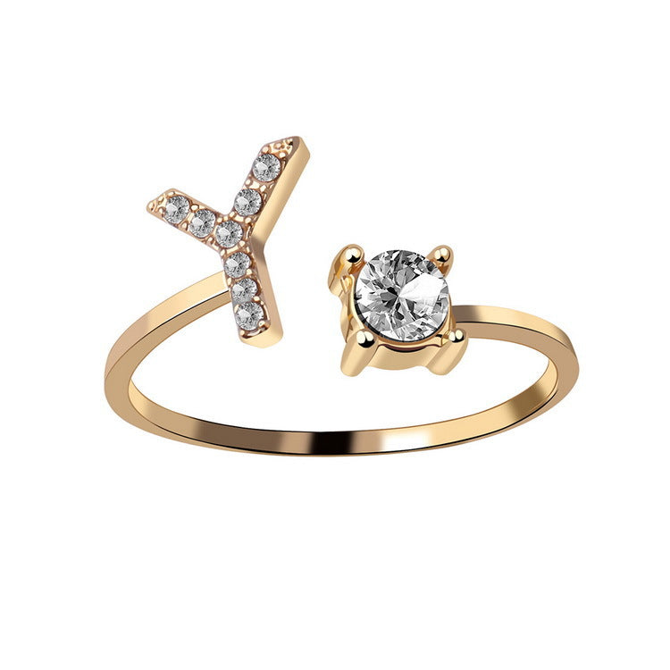 verstelbare 26 beginletter ring voor vrouwen - Premium dames sieraden from KIYOO Royal Brand - Just €13.70! Shop now at KIYOO Royal Brand