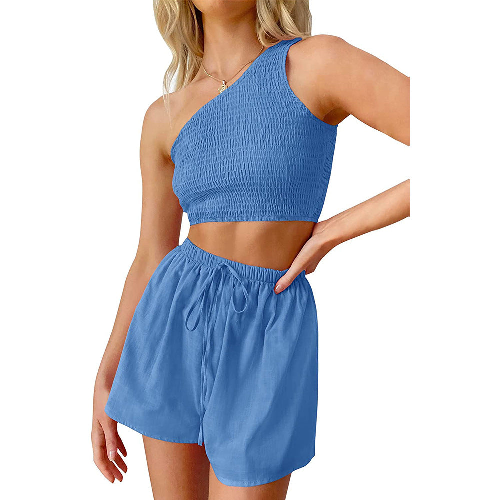 Midriff-baring Top Shorts Beach Two-piece Suit - Premium jumpsuit from My Store - Just €39.88! Shop now at KIYOO Royal Brand