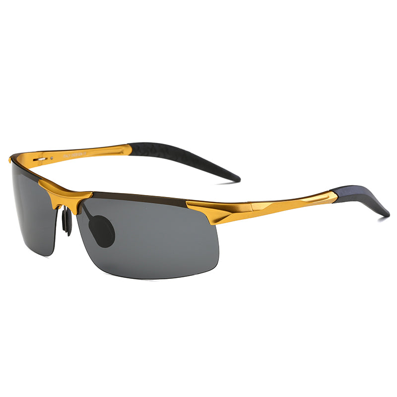 Men's Aluminum Magnesium Half Frame Cycling Polarized Sunglasses - Premium Zonnebrillen from My Store - Just €61.77! Shop now at KIYOO Royal Brand