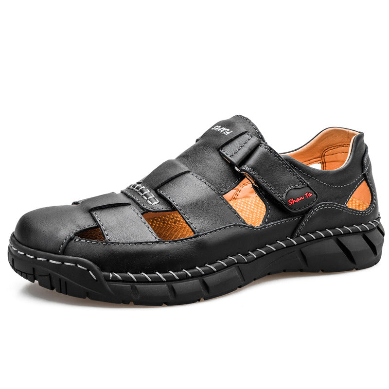 Large Size Breathable Outdoor Leisure Beach Toe Layer Cowhide - Premium Sandalen & Slippers from My Store - Just €75.84! Shop now at KIYOO Royal Brand