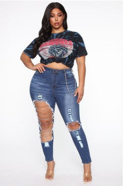 Women's Fashion Casual Simple Ripped Jeans - Premium Dames Jeans from My Store - Just €38.56! Shop now at KIYOO Royal Brand