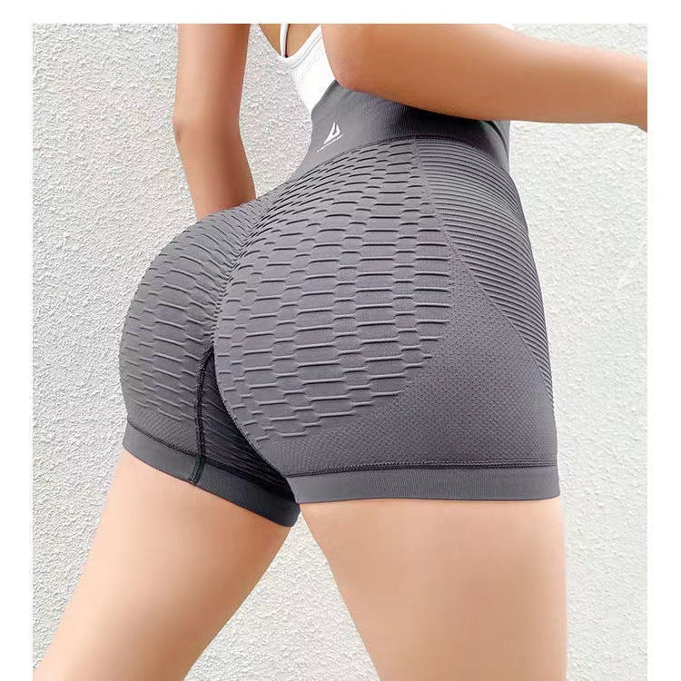 Grid Design Shorts Gym Yoga High Waist Fitness Sports Pants Women - Premium dames broeken from My Store - Just €16.15! Shop now at KIYOO Royal Brand