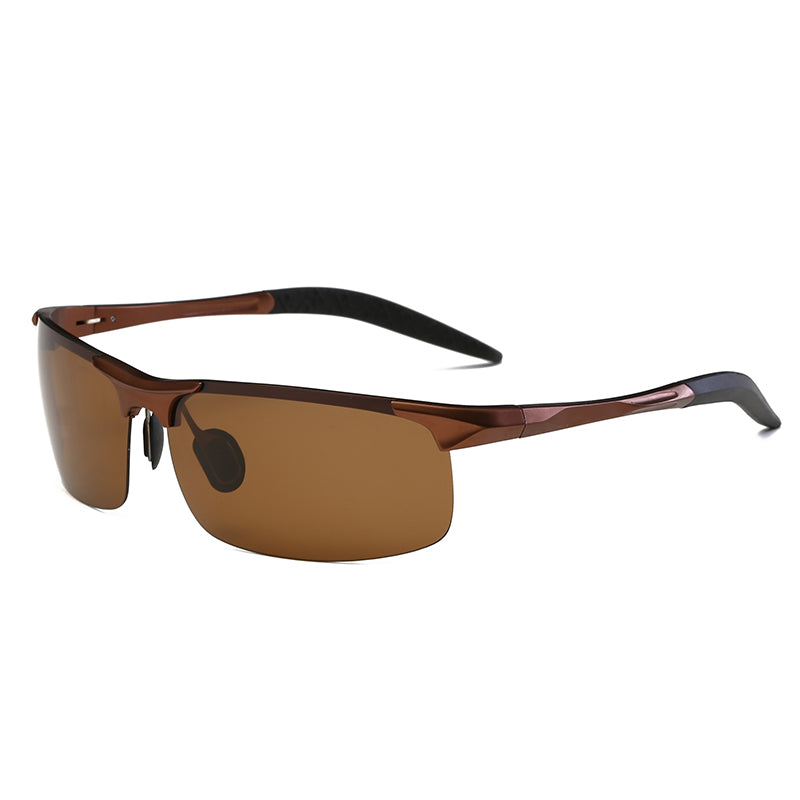 Men's Aluminum Magnesium Half Frame Cycling Polarized Sunglasses