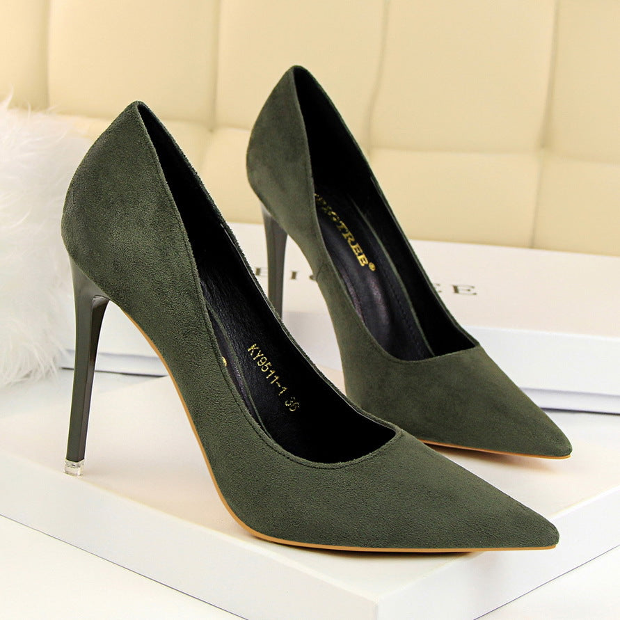 Pointed suede high heels - Premium Hakken from My Store - Just €46.89! Shop now at KIYOO Royal Brand