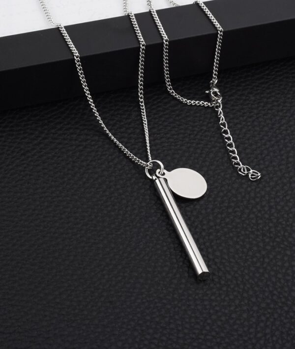 Long Post Round Piece Necklace Sweater Chain Stainless Steel Long Necklace For Men And Women - Premium Heren Sieraden from My Store - Just €12.55! Shop now at KIYOO Royal Brand