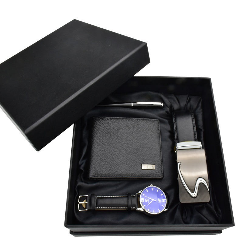 Business Belt Wallet Wrist Watch Pen Gift Box Set For Men - Premium Riemen from My Store - Just €59.11! Shop now at KIYOO Royal Brand