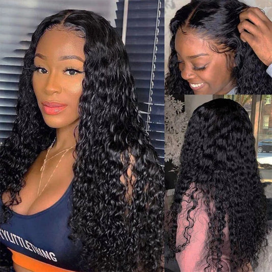 Curly Human Hair Wig Lace Hair Products - Premium Pruiken/Waves from My Store - Just €120.09! Shop now at KIYOO Royal Brand