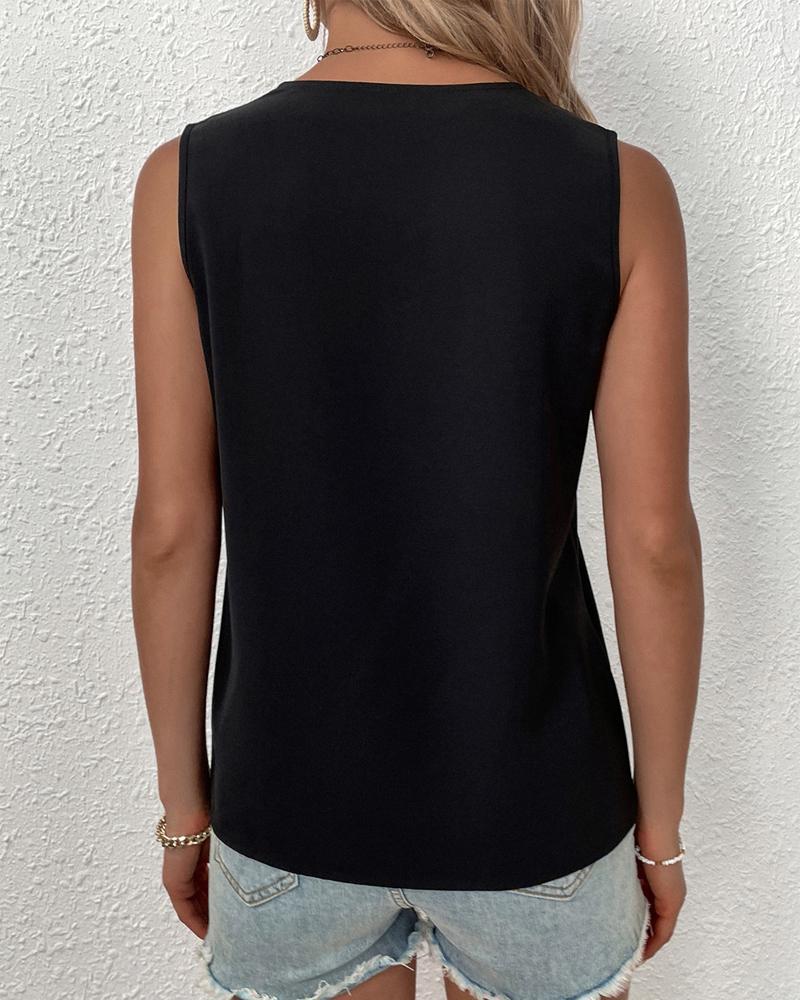 Sleeveless women's vest with V-neck