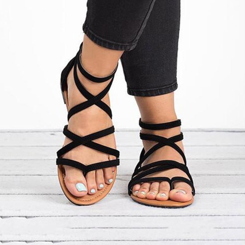 Women's Fashion Simple Cross Strapped Sandals - Premium Sandalen from My Store - Just €47.64! Shop now at KIYOO Royal Brand