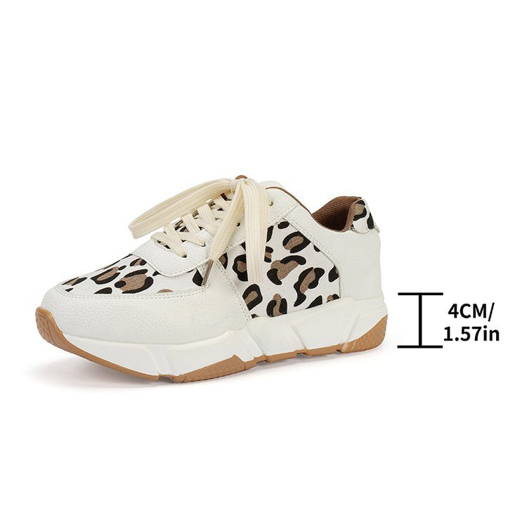 Large Size Leopard Print Casual Pumps Women's Spring And Autumn New Flat Lace-up Sports Casual Shoes - Premium Dames sportschoenen from My Store - Just €51.51! Shop now at KIYOO Royal Brand