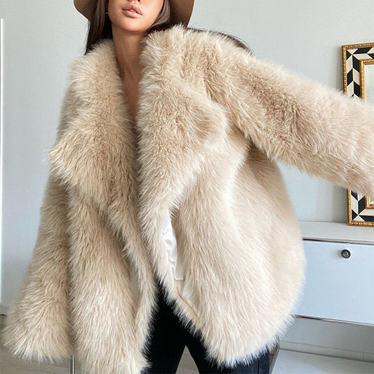 New Fox Hair Medium Length Suit Collar Fur Coat - Premium Dames Jassen from My Store - Just €138.81! Shop now at KIYOO Royal Brand