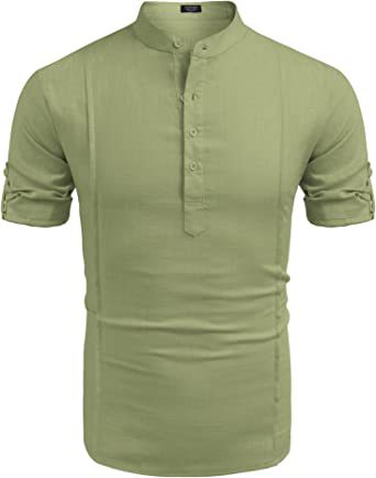 Henley Style Linnen Shirt - Premium T-shirts/Hemden from My Store - Just €36.66! Shop now at KIYOO Royal Brand