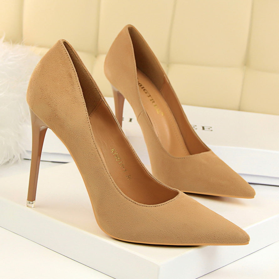 Pointed suede high heels - Premium Hakken from My Store - Just €46.89! Shop now at KIYOO Royal Brand